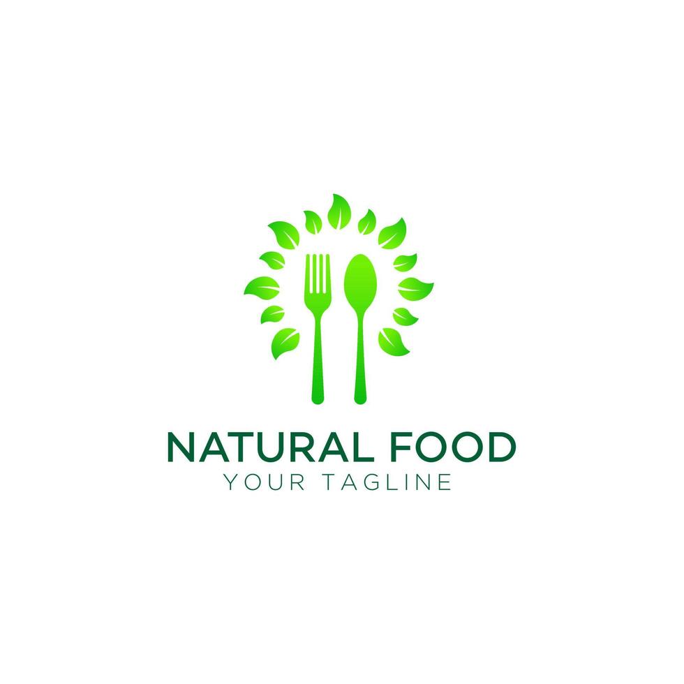 modelo de design de logotipo de comida natural vetor