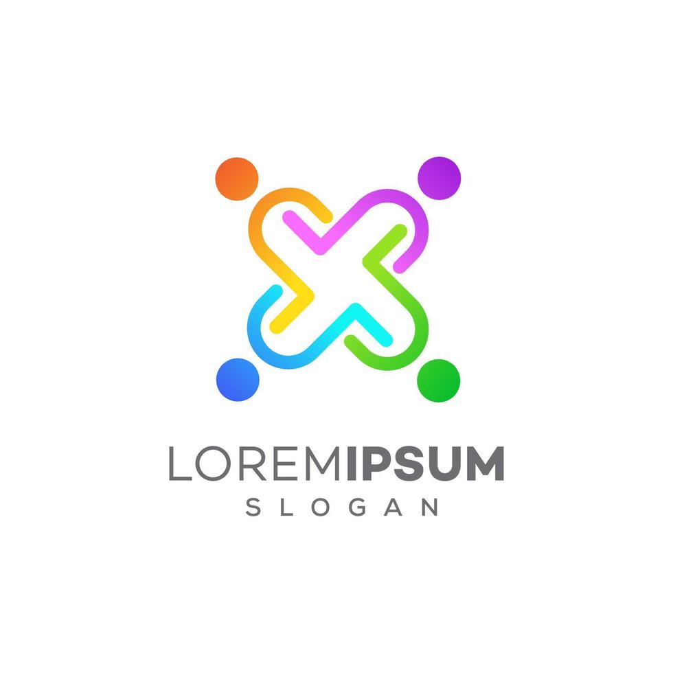 vetor de modelo de design de logotipo de cuidado comunitário