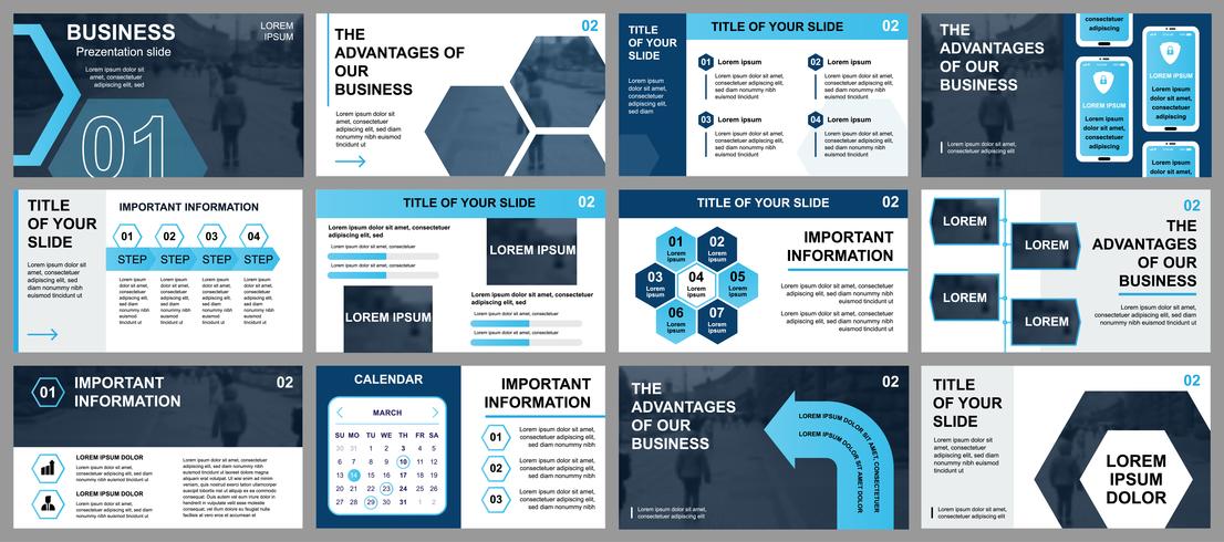 Apresentação de negócios slides modelos de elementos de infográfico. Pode ser usado para o modelo de apresentação, panfleto e folheto, brochura, relatório corporativo, marketing, publicidade, relatório anual, banner. vetor