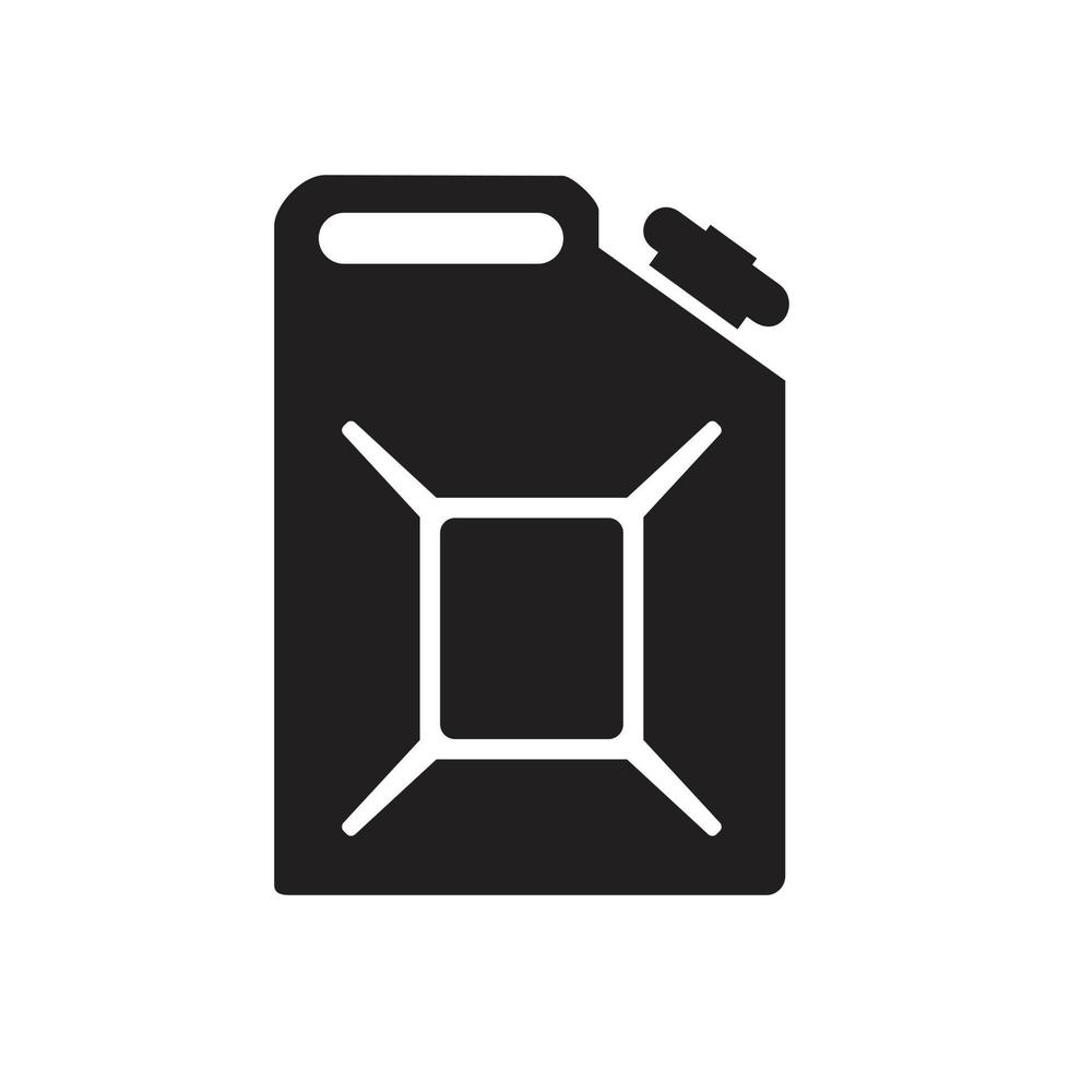 modelo de ícone jerrycan cor preta editável. ilustração em vetor plana símbolo ícone galão para gráfico e web design.