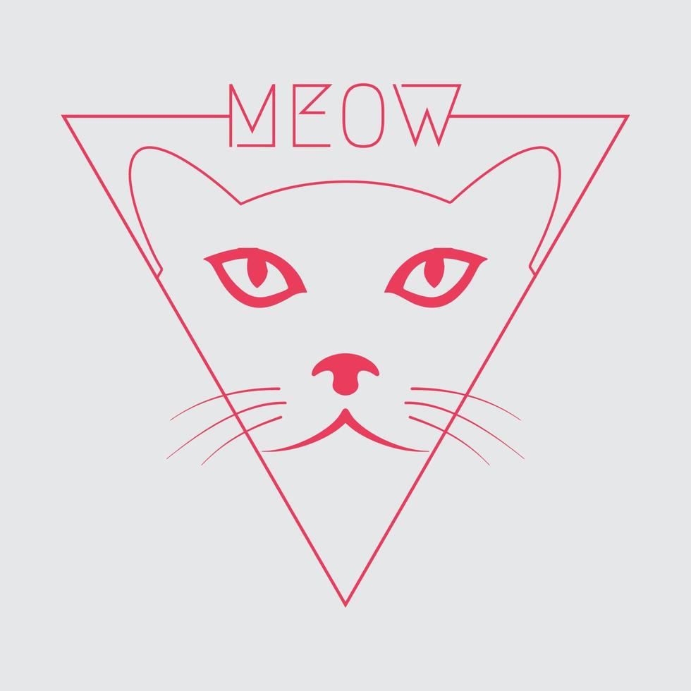 design de t-shirt gato vetor