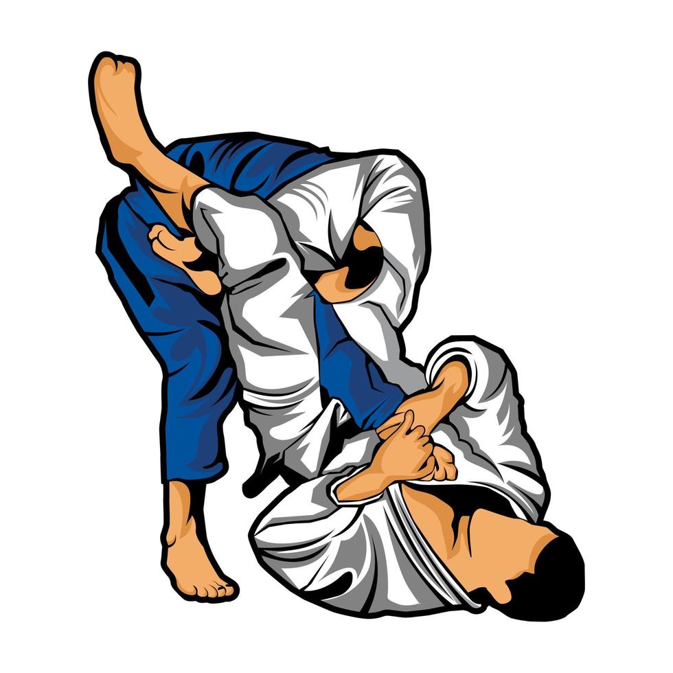 vetor de luta de jiu-jitsu em fundo branco