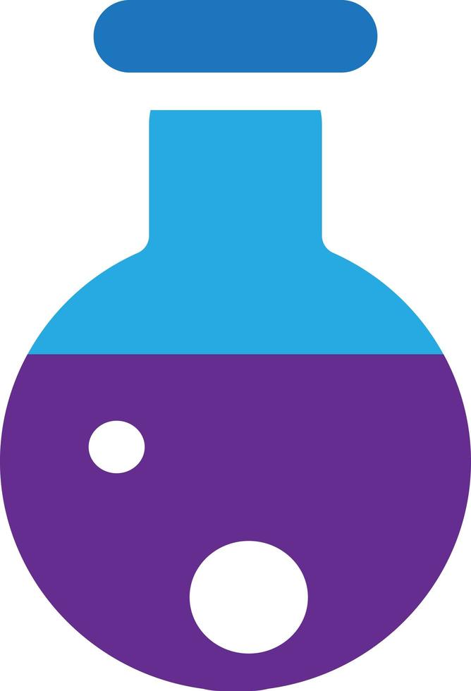 líquido químico em vetor de ícone de frasco de laboratório