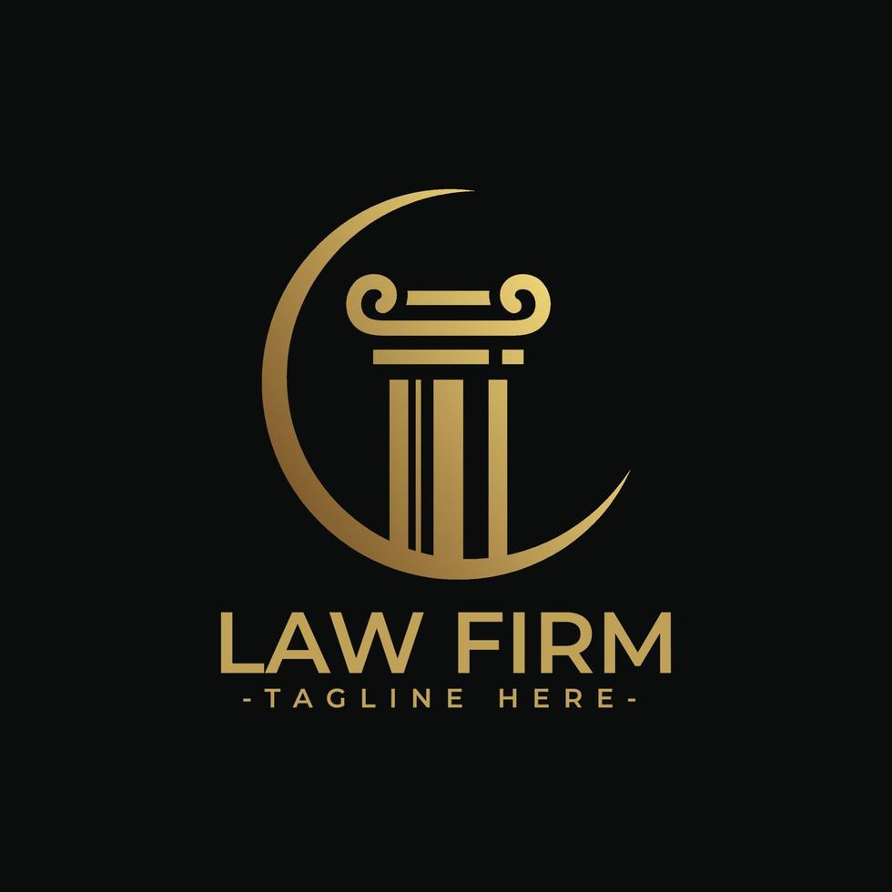 modelo de logotipo premium ouro do escritório de advocacia vetor