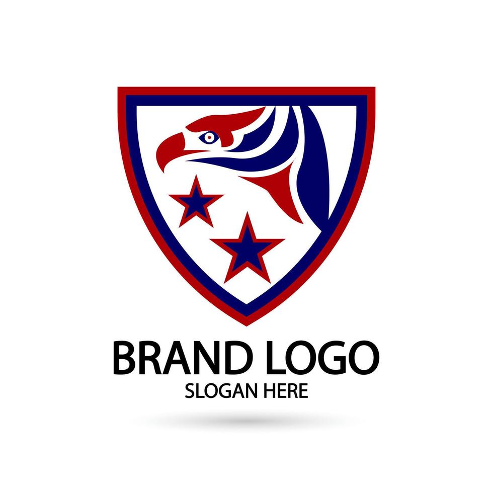falcão, águia emblema logotipo ícone ilustração vetorial design vetor