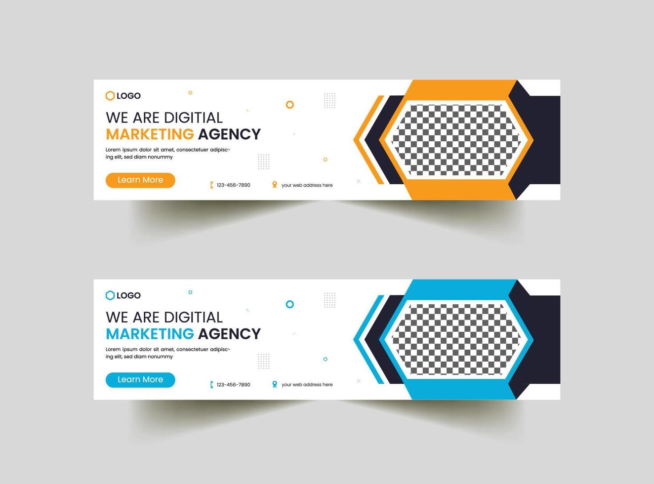 modelo de design de banner web para agência de marketing digital vetor