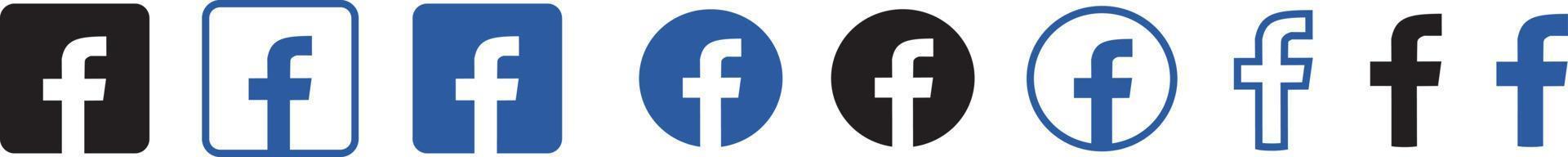 conjunto de logotipo do Facebook. ícones do Facebook. vetor de conjunto de logotipo de mídia social