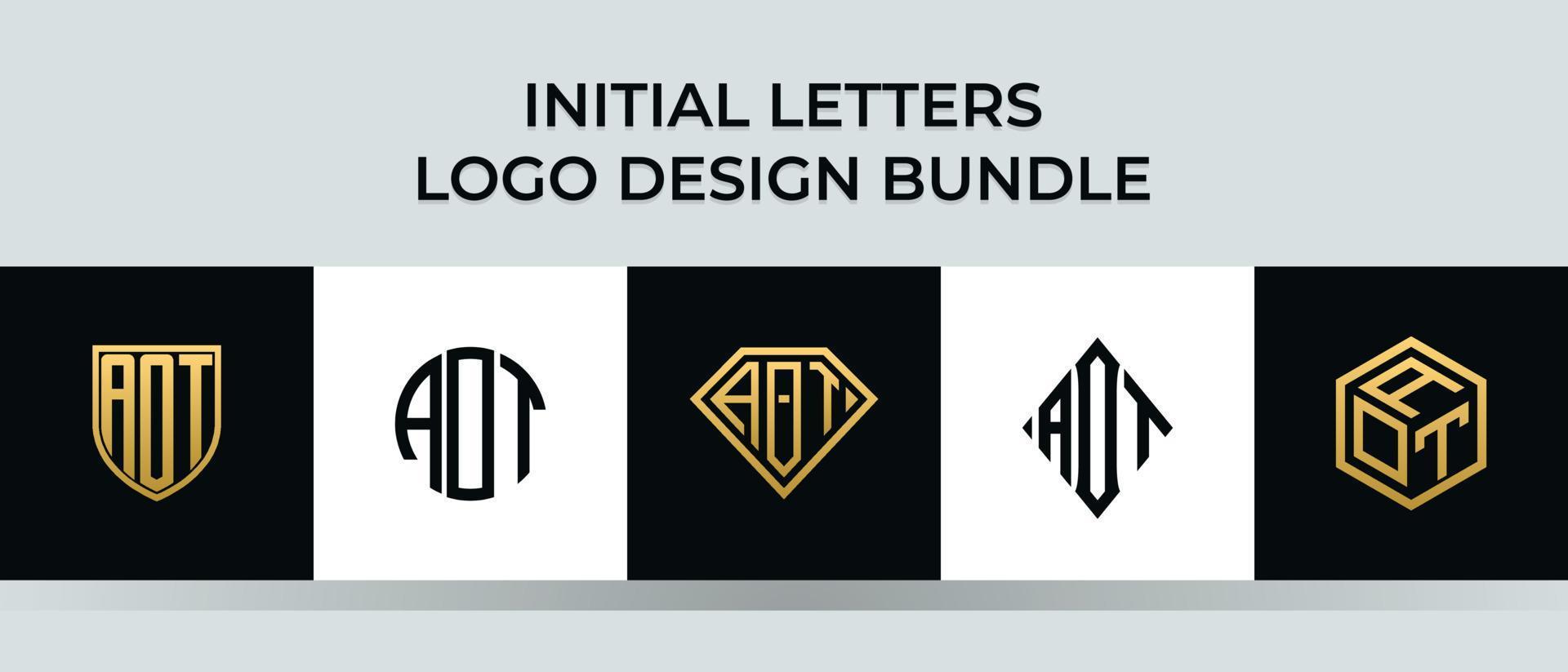 letras iniciais do pacote de designs de logotipo vetor