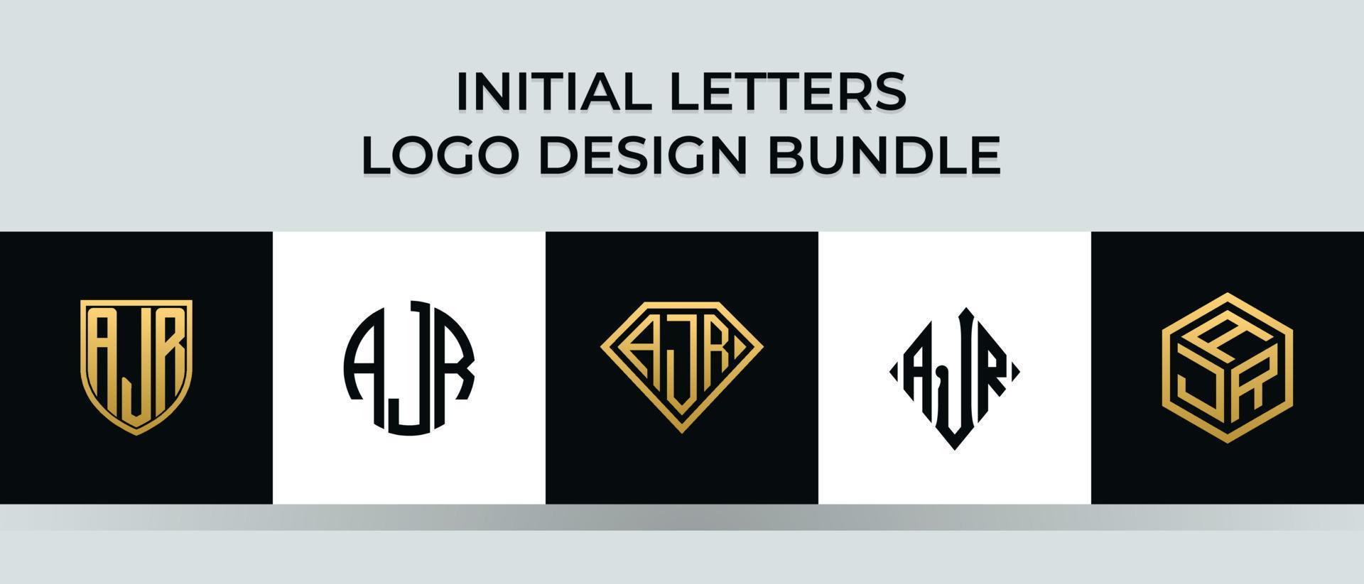 letras iniciais pacote de designs de logotipo ajr vetor