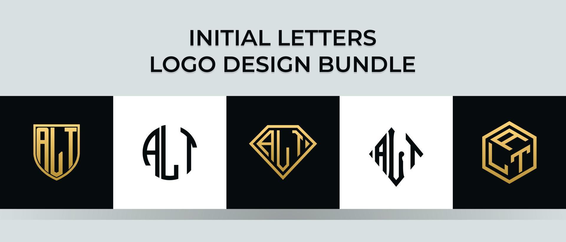 pacote de designs de logotipo alt letras iniciais vetor