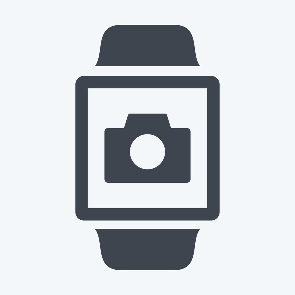 ícone de aplicativo de câmera em estilo glifo moderno isolado em fundo azul suave vetor
