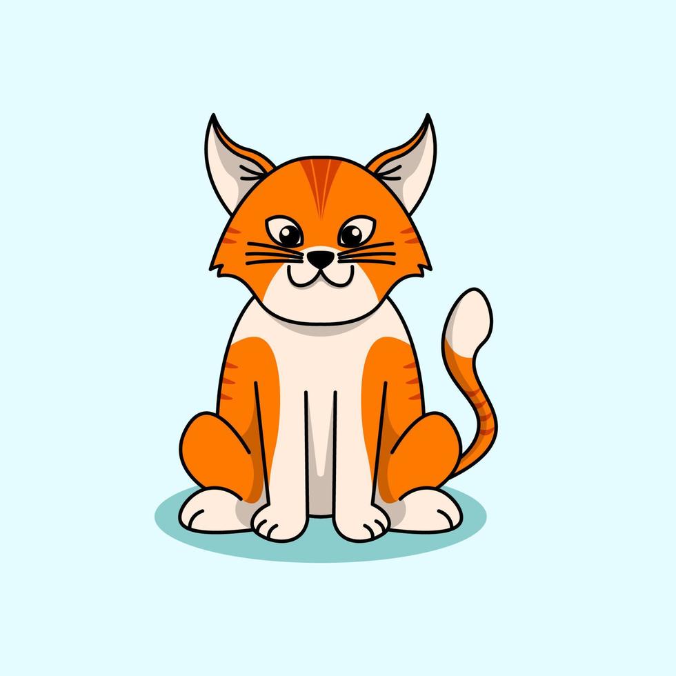 ilustração de personagem mascote de gato fofo vetor