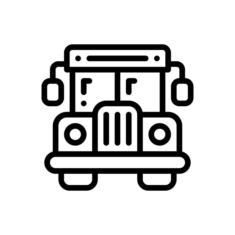 ícone de estilo de linha de ônibus escolar. ilustração vetorial para design gráfico, site, aplicativo vetor