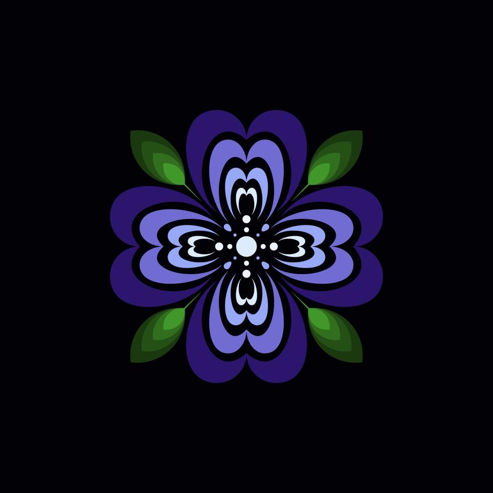 logotipo único de meditação em flores vetor