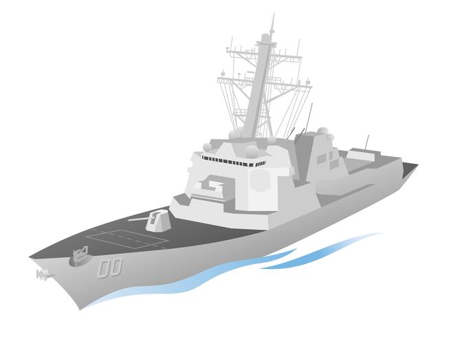 Gráfico de vetor de navio de guerra militar naval