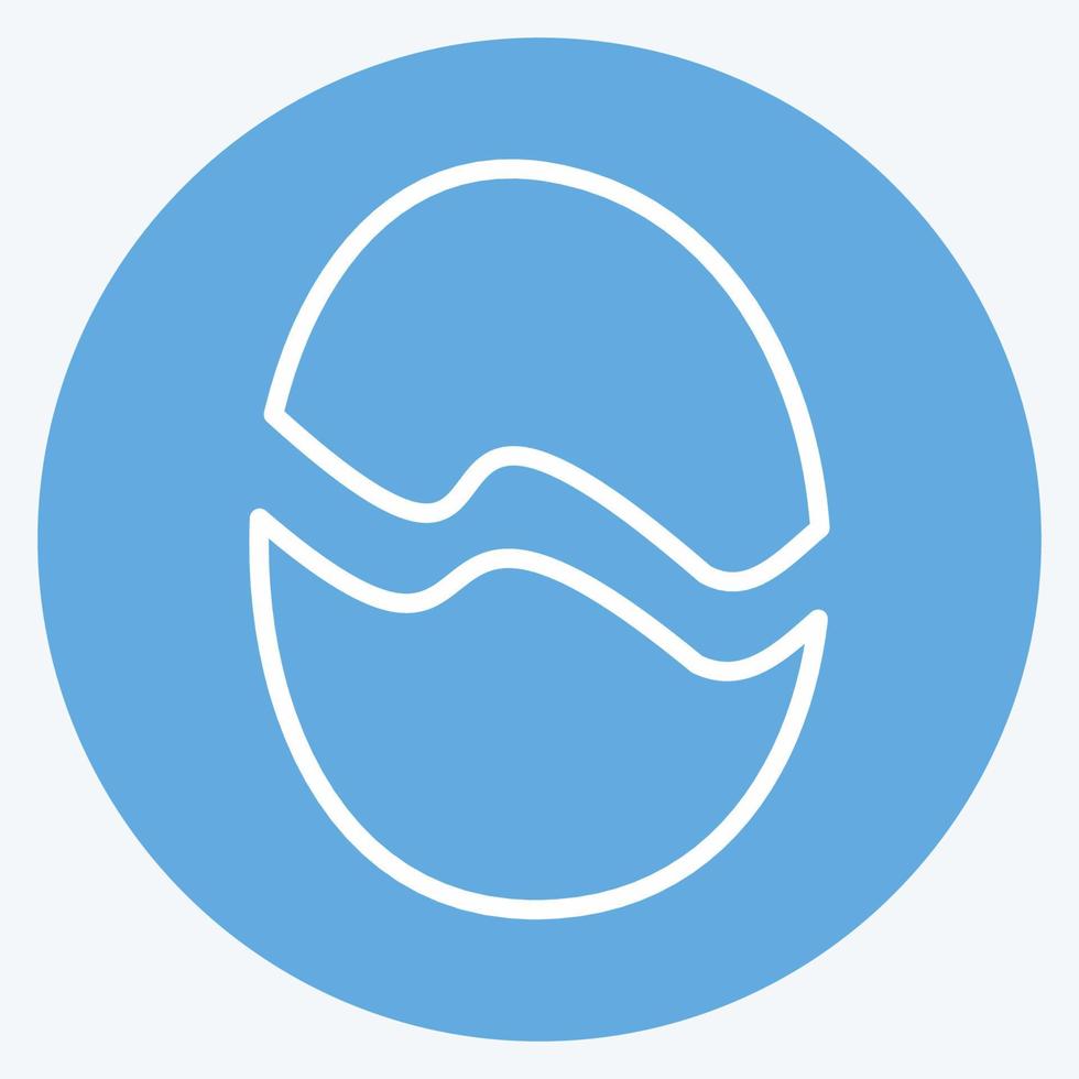 ícone de ovo no estilo moderno de olhos azuis isolado em um fundo azul suave vetor