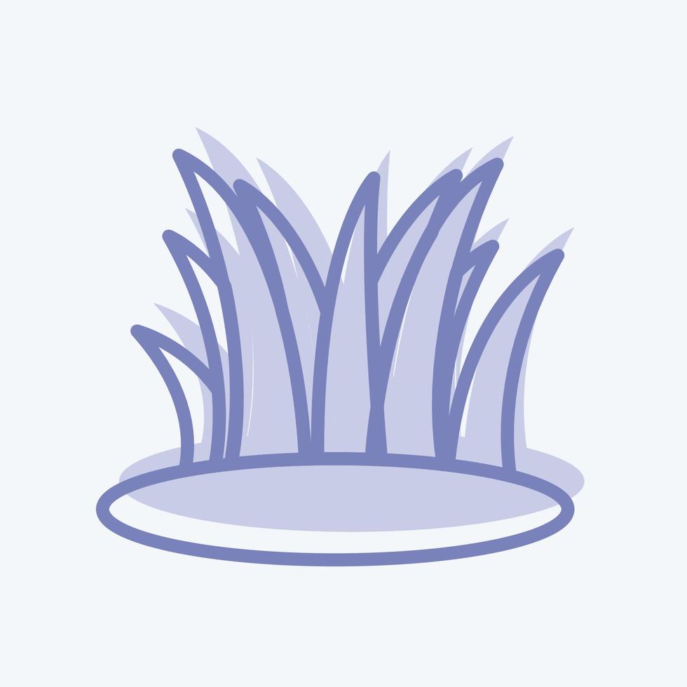 ícone de grama em um estilo moderno de dois tons, isolado em um fundo azul suave vetor