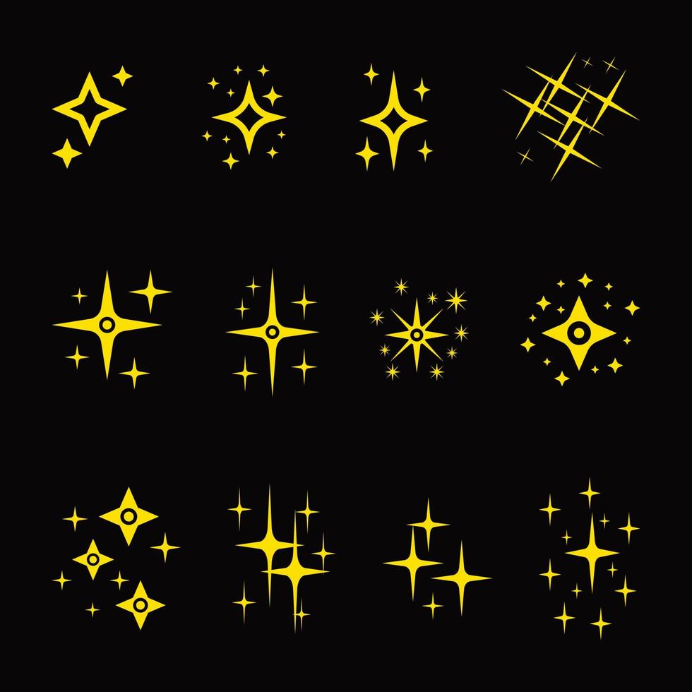 ilustração de estrelas cintilantes no céu vetor