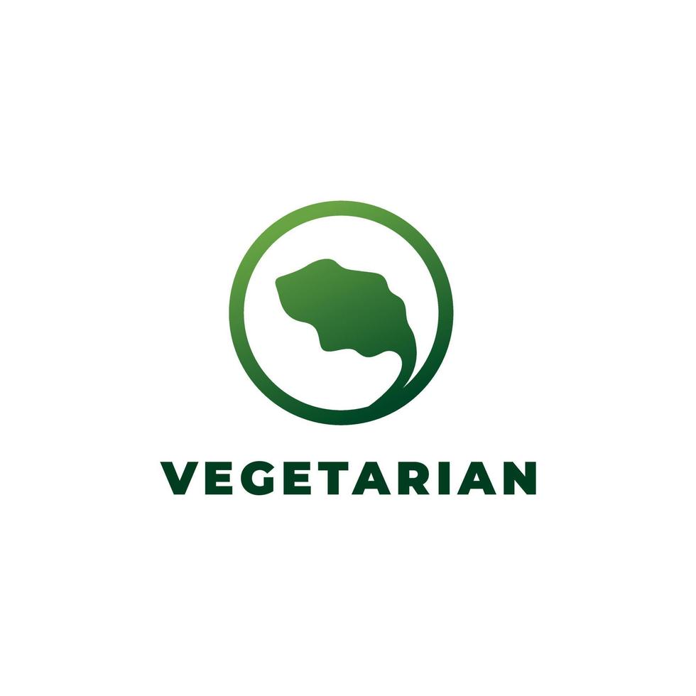vegetariano verde simples, logotipo do dia vegano. vetor