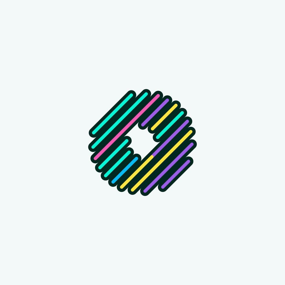 modelo de design de logotipo de elemento de letra o colorido moderno. ilustração em vetor ícone alfabeto em quadrinhos fofa perfeita para sua identidade visual.