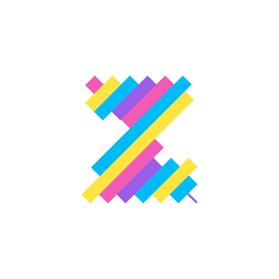 modelo de design de logotipo de letra z pixel moderno colorido. ilustração em vetor elemento símbolo ícone tecnologia criativa perfeita para sua identidade visual.