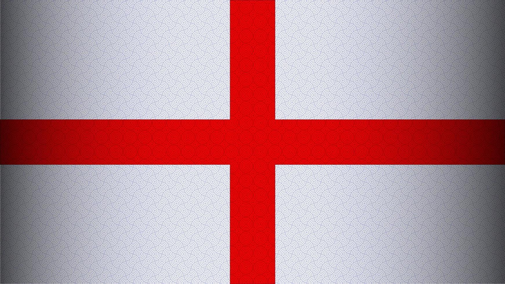 a bandeira nacional da inglaterra. a cruz de São Jorge. papel de parede da bandeira nacional com padrão de onda e estilo gradiente de sombra. vetor