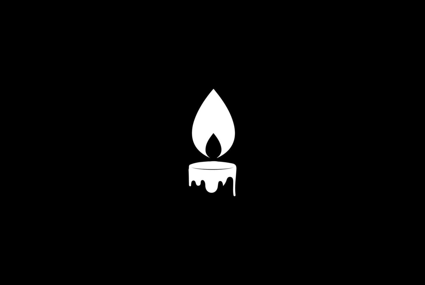 simples e minimalista luz de vela fogo chama logo design vector