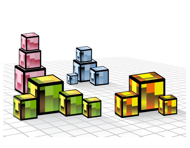 Cubos coloridos vetor