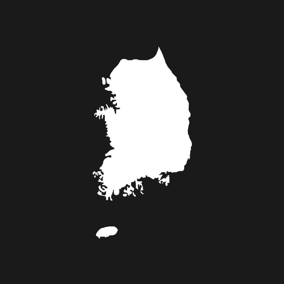mapa da coreia do sul em fundo preto vetor