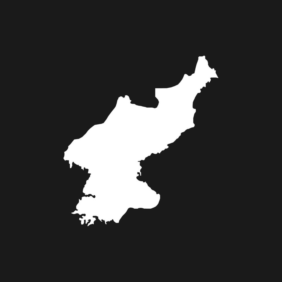 mapa da coreia do norte em fundo preto vetor