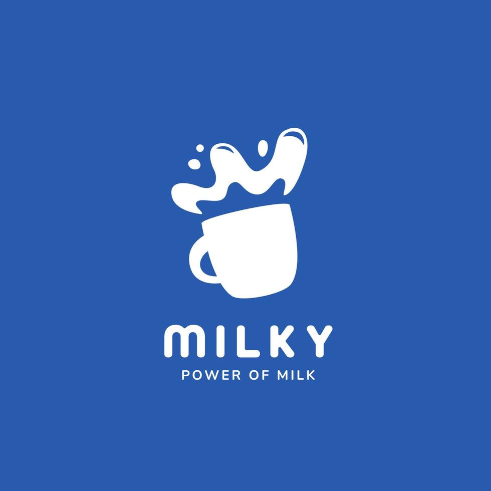 logotipo doce de leite leitoso no vidro da caneca com ilustração do ícone de respingo vetor