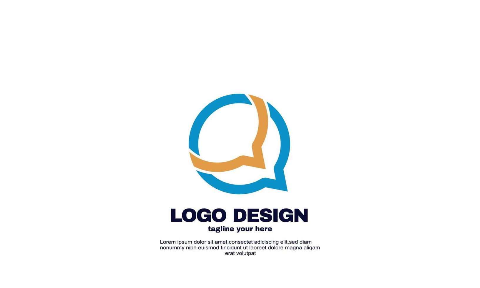 modelo de design de logotipo de aplicativo de bate-papo social vetor abstrato