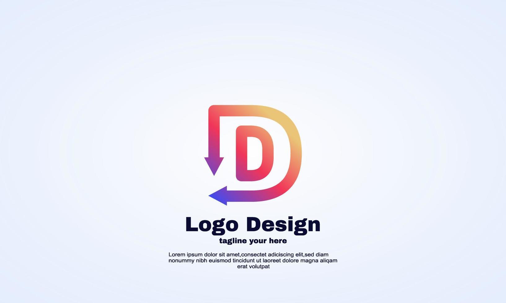 ilustração de vetor ilustrador modelo de design de logotipo d seta inicial