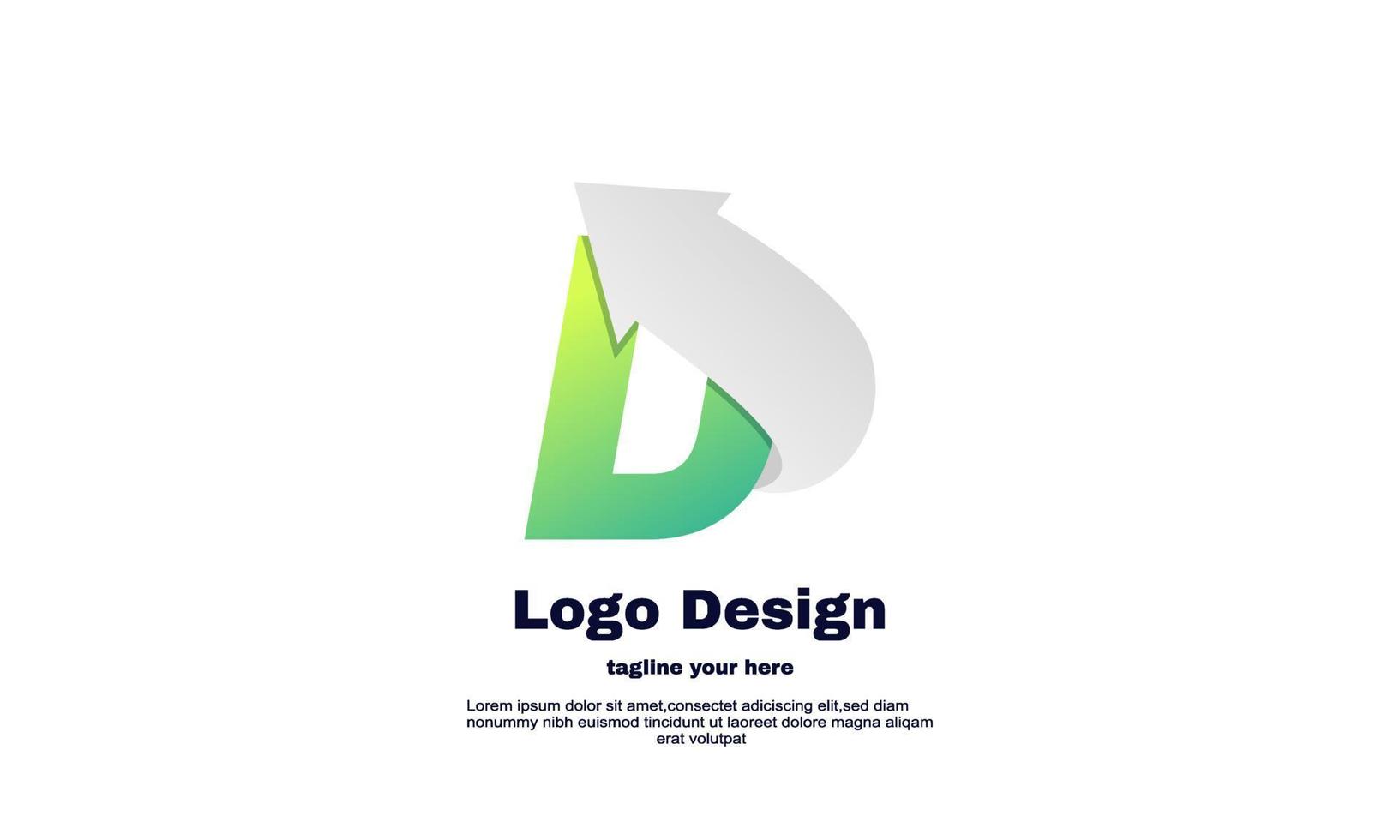 ilustrador de estoque inicial de vetor d e design de logotipo de seta abstrato