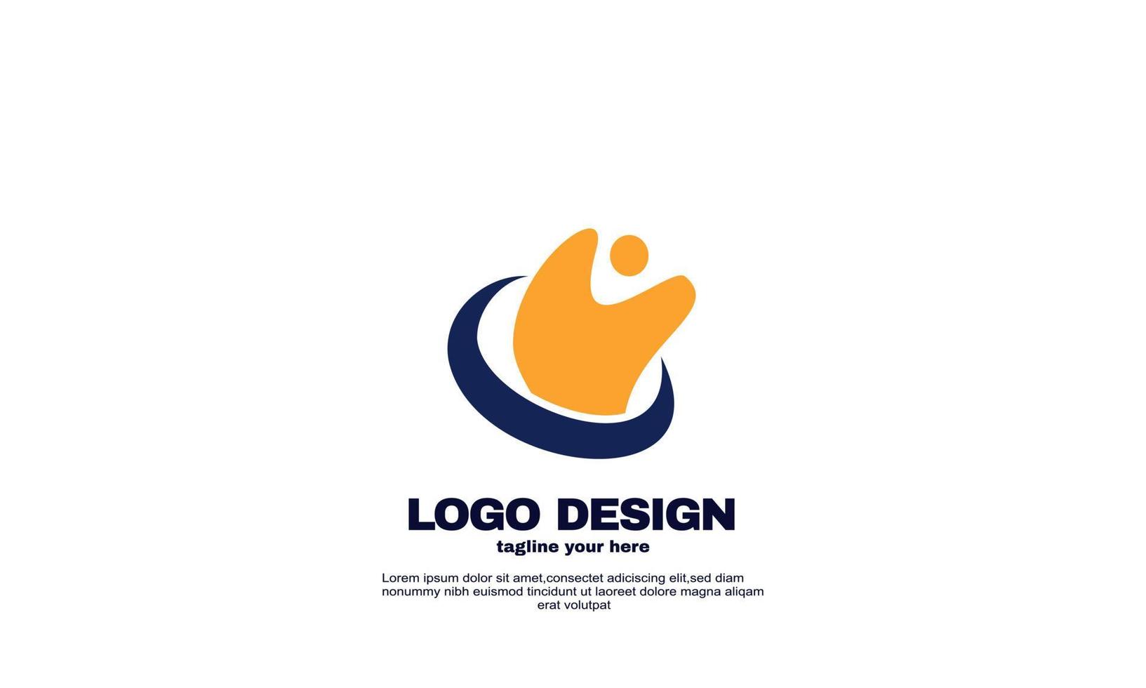 conceito abstrato de cuidado com as pessoas modelo de design de logotipo vetor