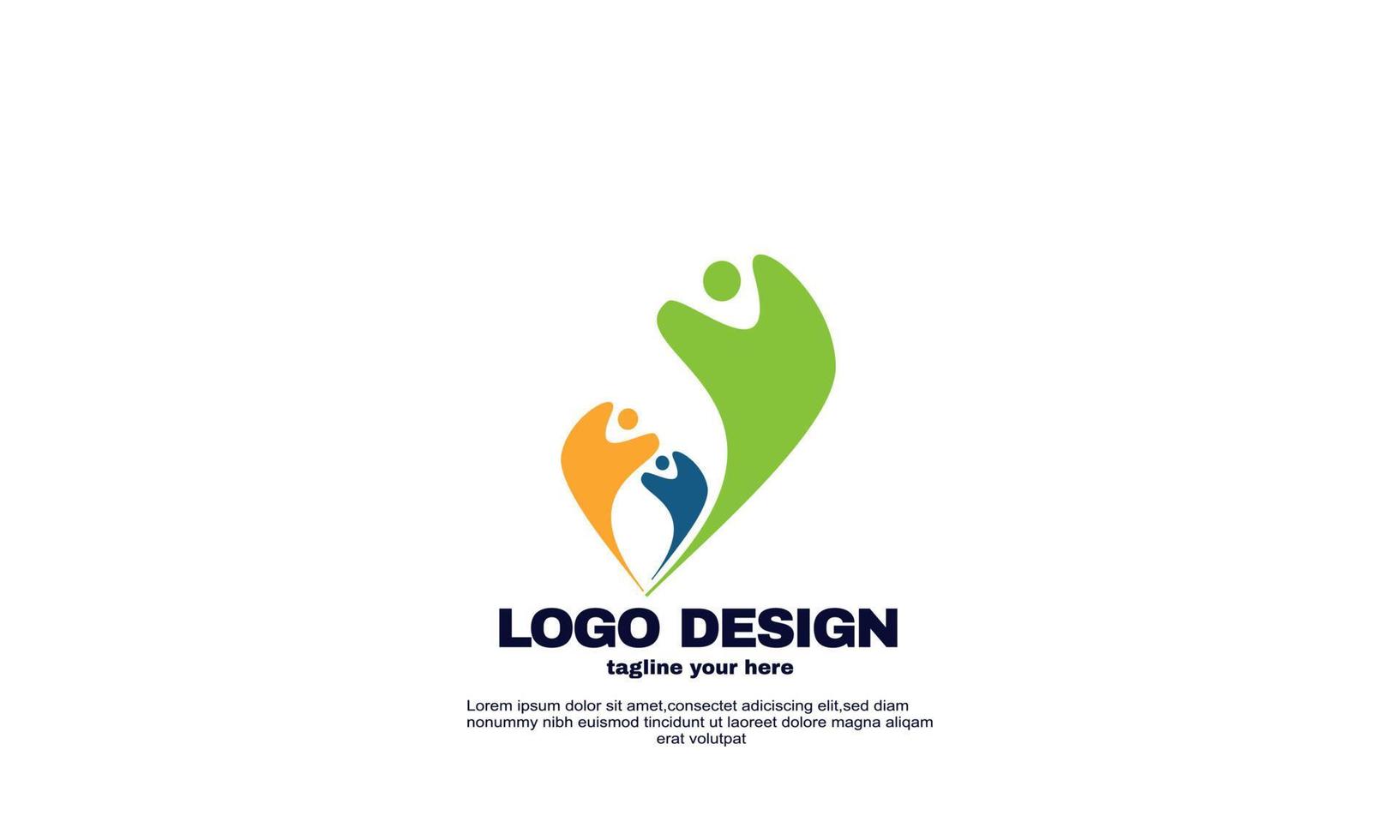 ilustrador de estoque conceito de cuidado de pessoas abstratas modelo de design de logotipo vetor