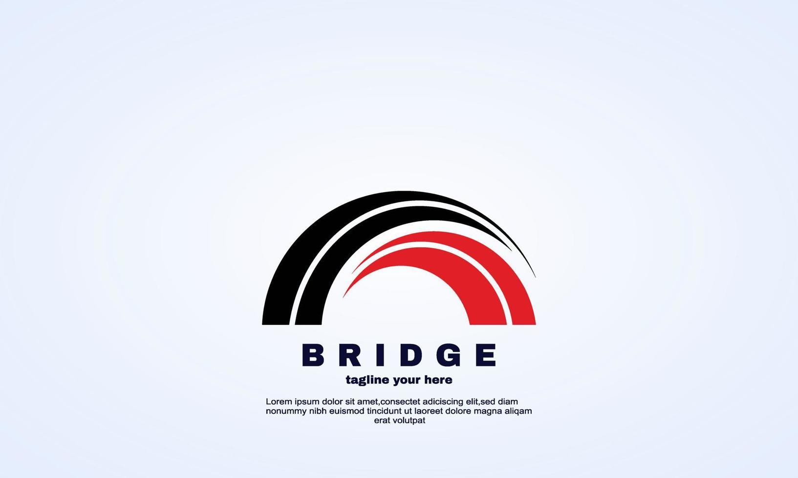 ilustrador de design de logotipo de ponte criativa de ações abstratas vetor