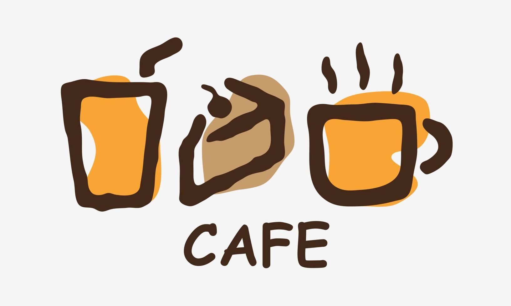 logotipo de elemento de vetor de padaria café