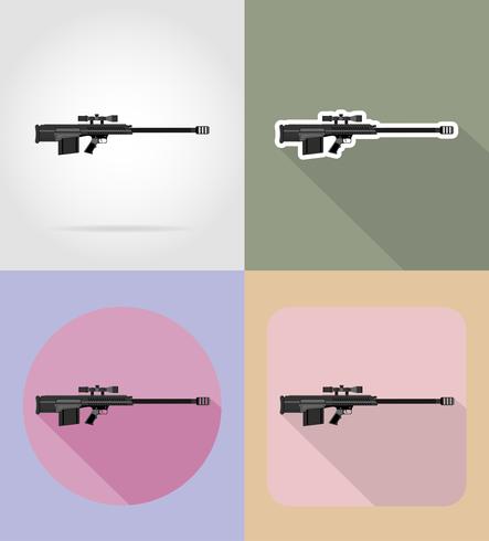 ilustração em vetor ícones modernos armas plana de armas de fogo