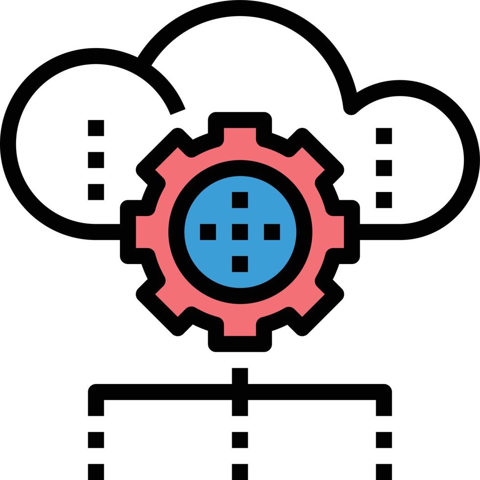 vetor de ícone de processamento em nuvem.