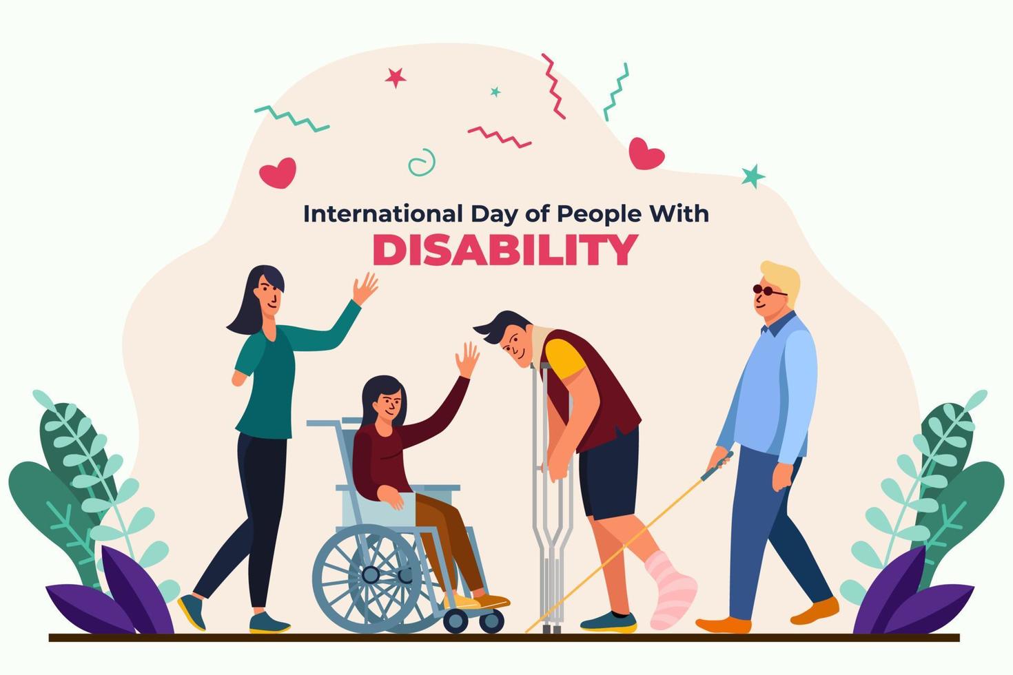 dia internacional da pessoa com deficiência vetor