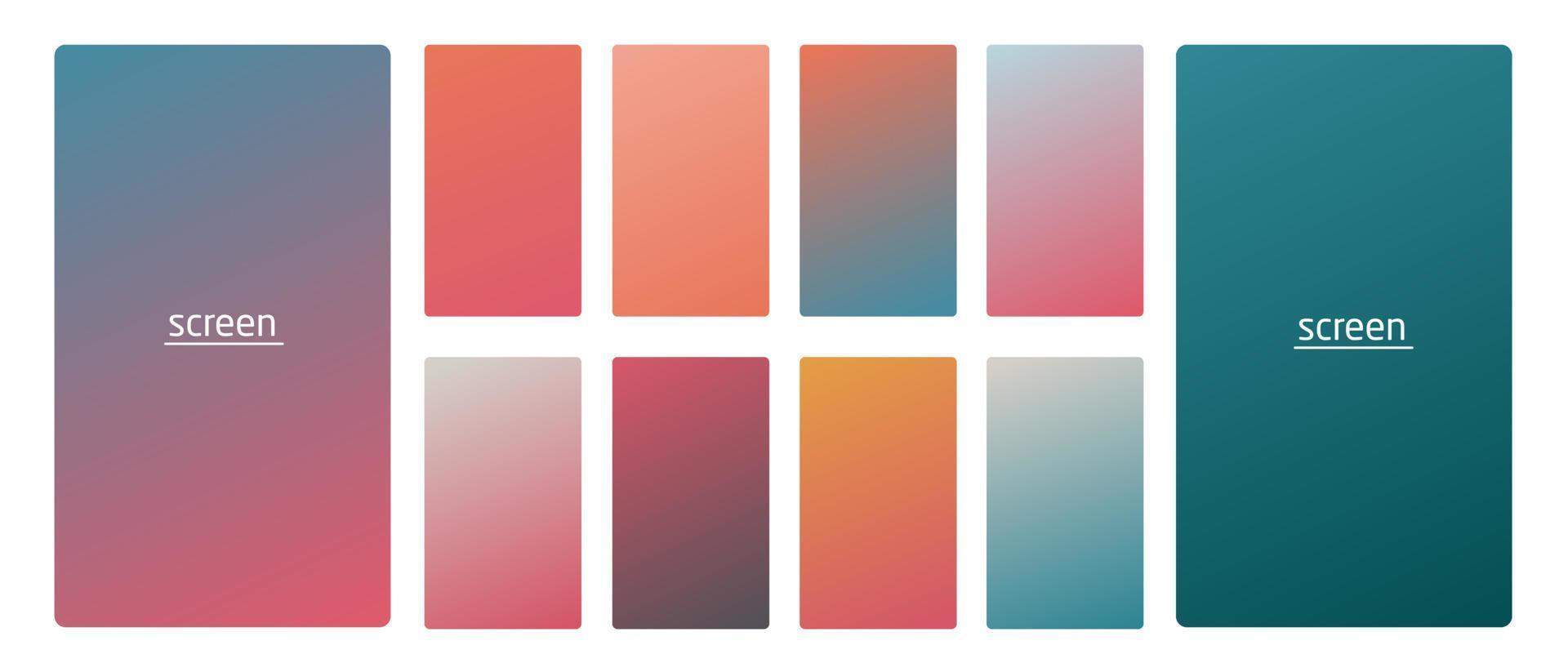 fundo de cor suave gradiente pastel vibrante e suave definido para dispositivos, pc e tela do smartphone moderno fundos de cor pastel suave vector ux e ui design illustration.