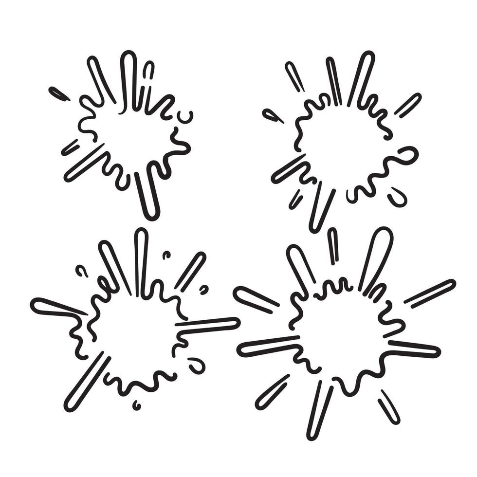 mão desenhada doodle água líquido respingo ilustração vetorial isolado vetor