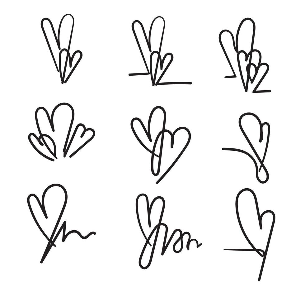 linha contínua doodle coração ilustração vetorial vetor