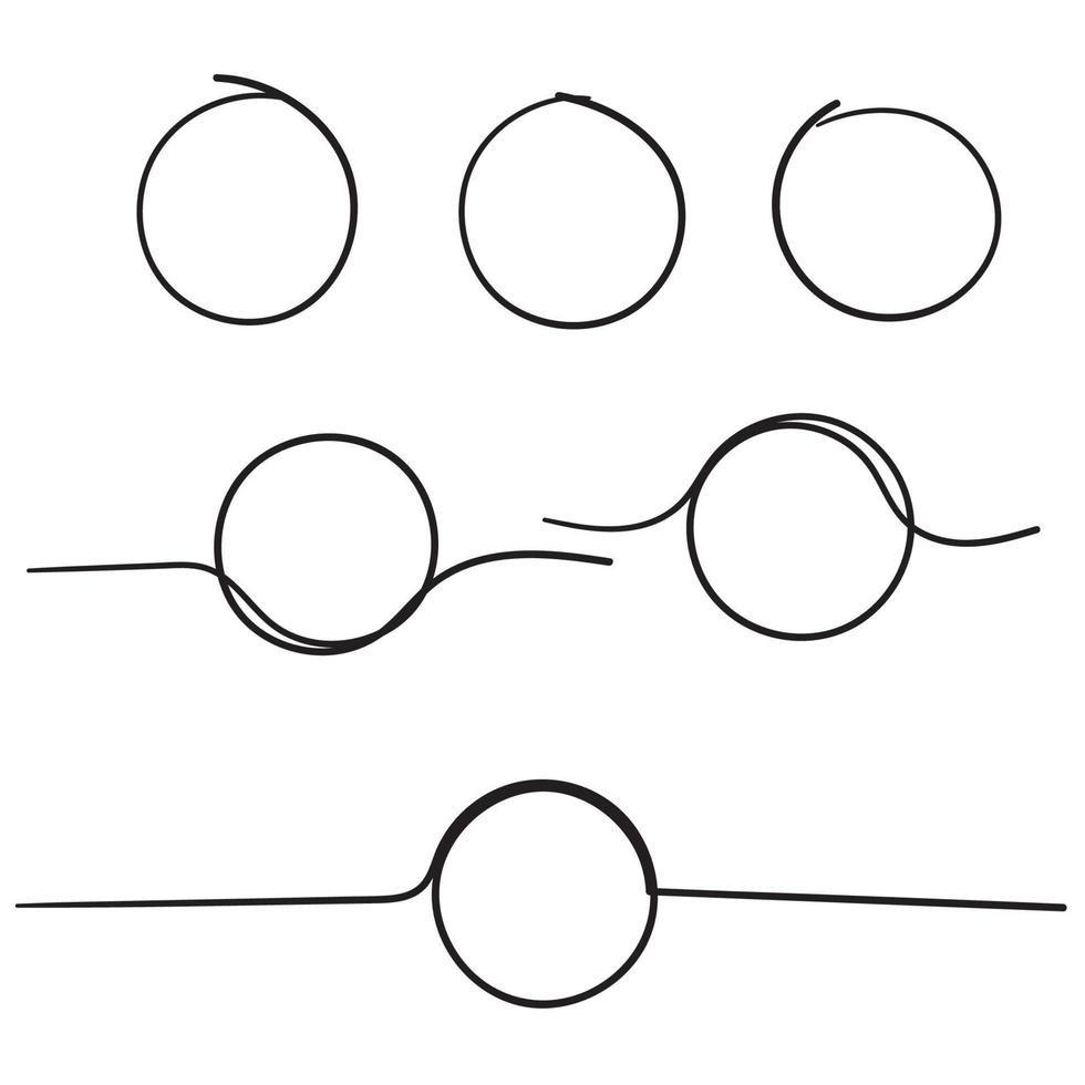 ilustração do círculo do doodle com estilo de esboço desenhado à mão vetor