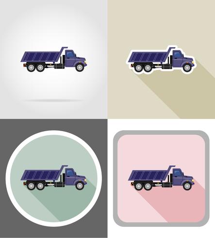caminhão de carga para transporte de ilustração em vetor ícones plana mercadorias
