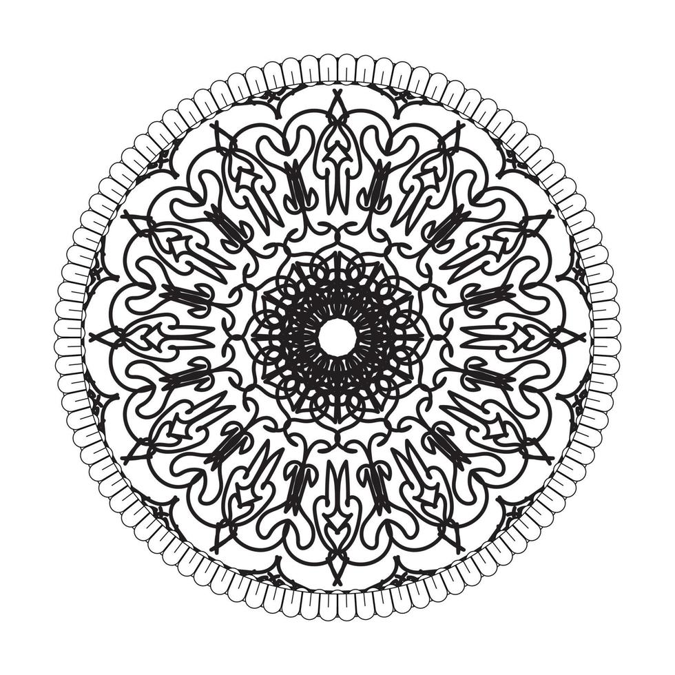 padrão circular em forma de mandala com flor para decoração de tatuagem de mandala de henna vetor