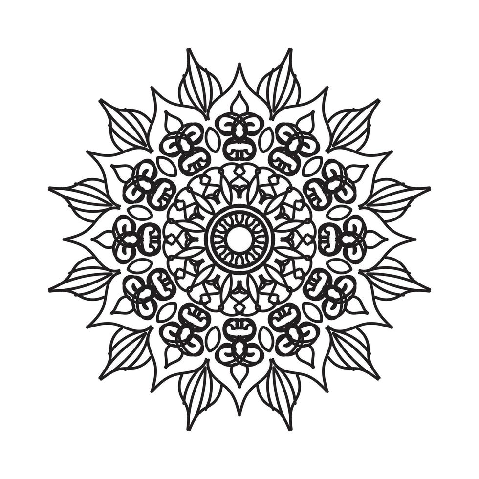 mão desenhada mandala. decoração em ornamento de doodle oriental étnico vetor