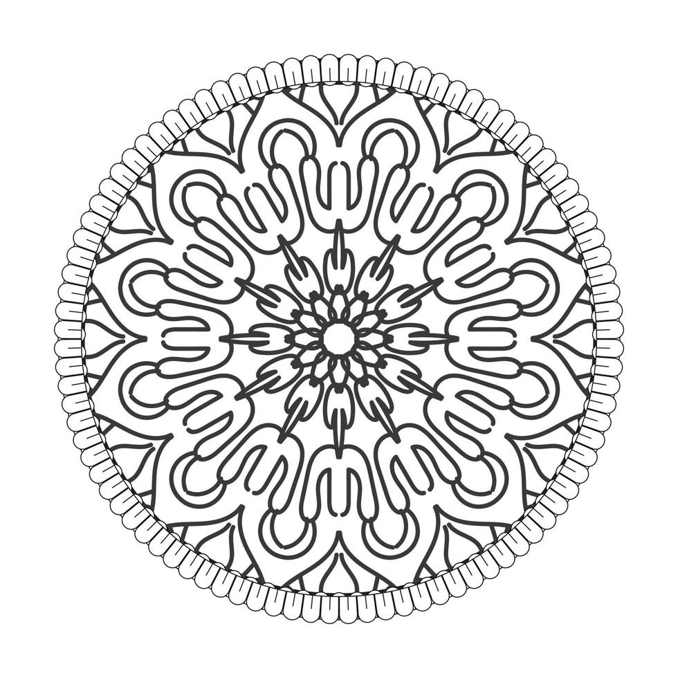 padrão circular em forma de mandala com flor para decoração de tatuagem de mandala de henna vetor