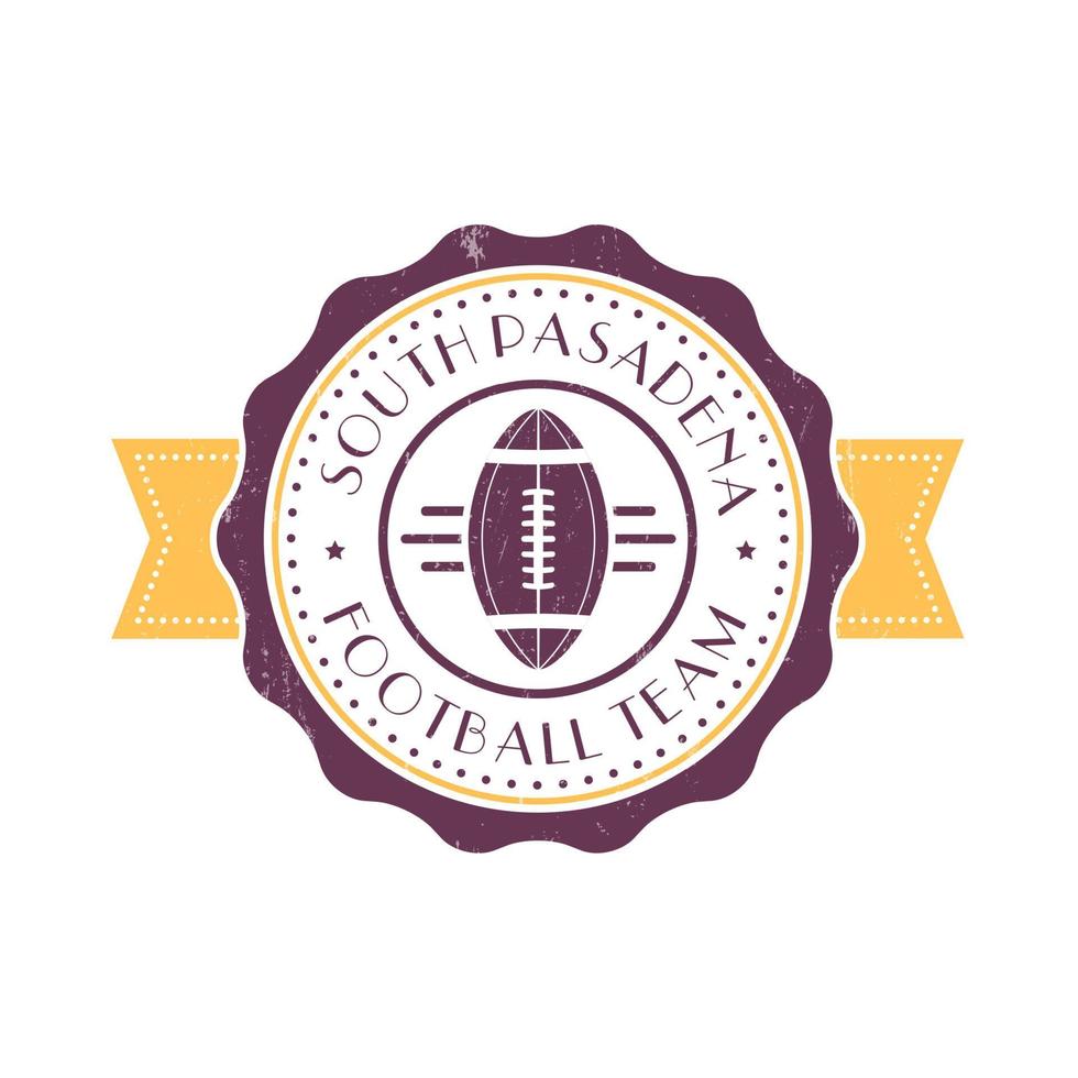 emblema vintage do time de futebol americano, logotipo, emblema vintage do time de futebol em branco, ilustração vetorial vetor